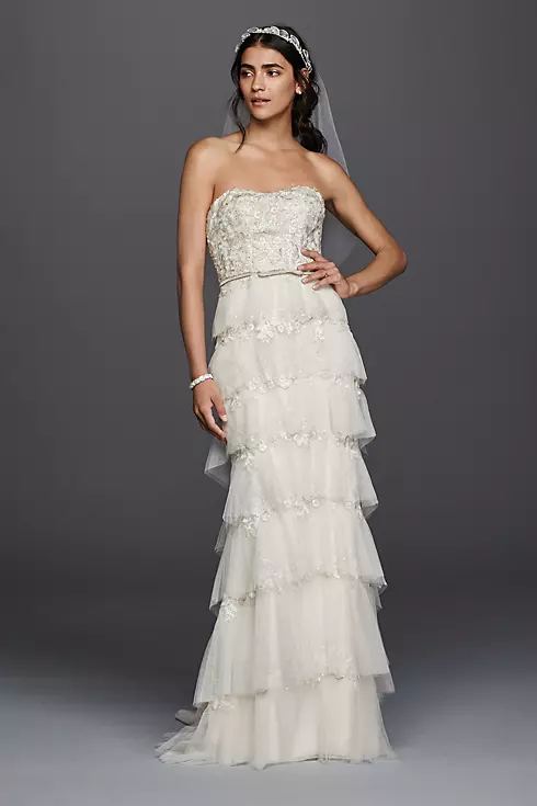 Melissa Sweet Wedding Dress with Tiered Skirt Image 1