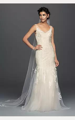 Melissa Sweet Illusion Lace Mermaid Wedding Dress Image 1