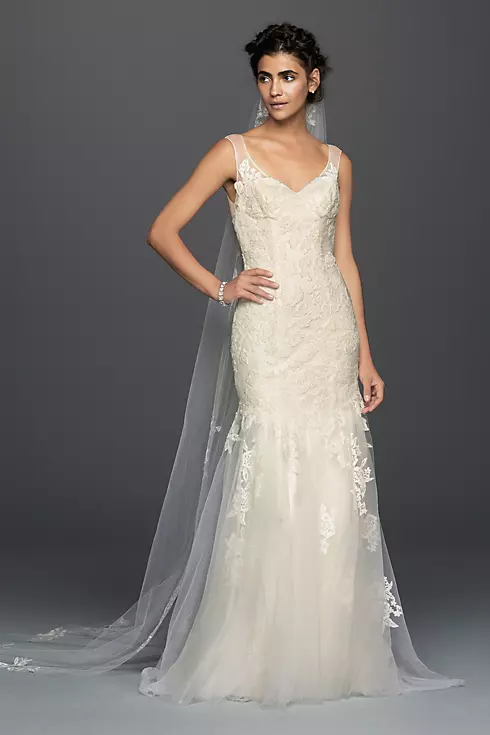 As-Is Illusion Lace Mermaid Wedding Dress Image 1