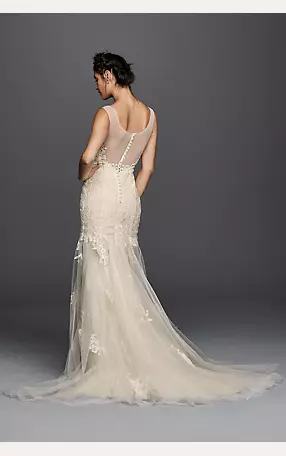 Melissa Sweet Illusion Lace Mermaid Wedding Dress Image 2
