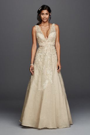 champagne wedding dress