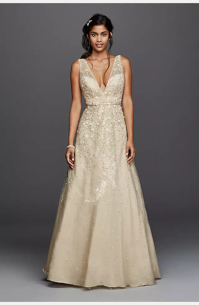 Melissa Sweet Wedding Dress with Plunging Neckline Image