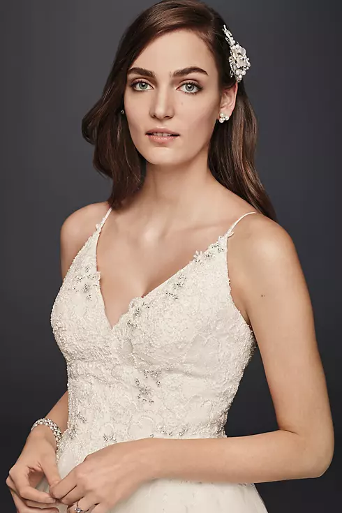 Melissa Sweet Short Tulle V-Neck Wedding Dress Image 3
