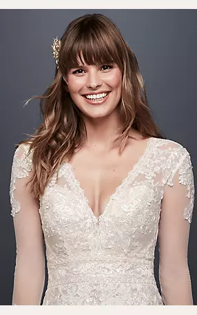 Melissa Sweet  Linear Lace Wedding Dress Image 3