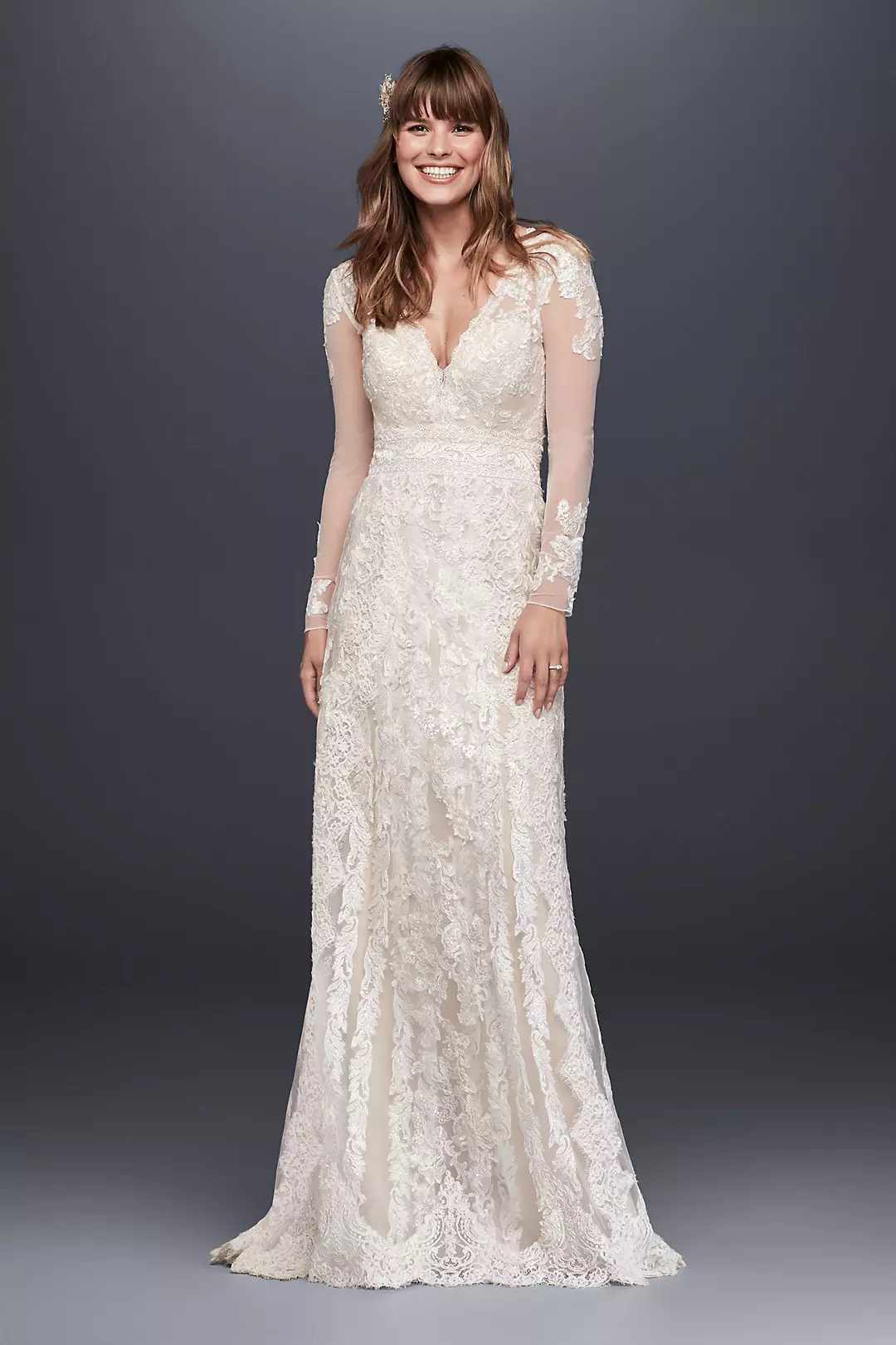 As-Is Linear Lace Wedding Dress Image