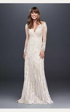 Melissa Sweet  Linear Lace Wedding Dress Image 1