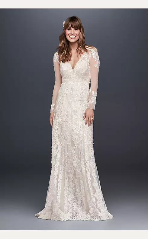 As-Is Linear Lace Wedding Dress Image 1