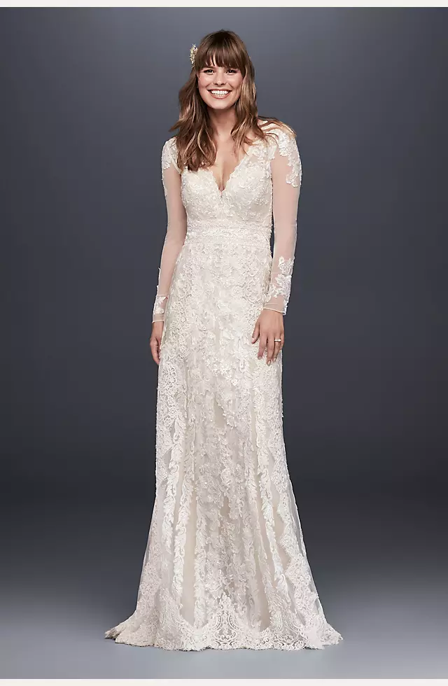 Melissa Sweet  Linear Lace Wedding Dress Image