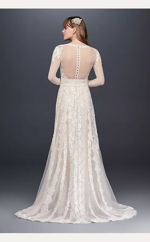 As-Is Linear Lace Wedding Dress Image 2