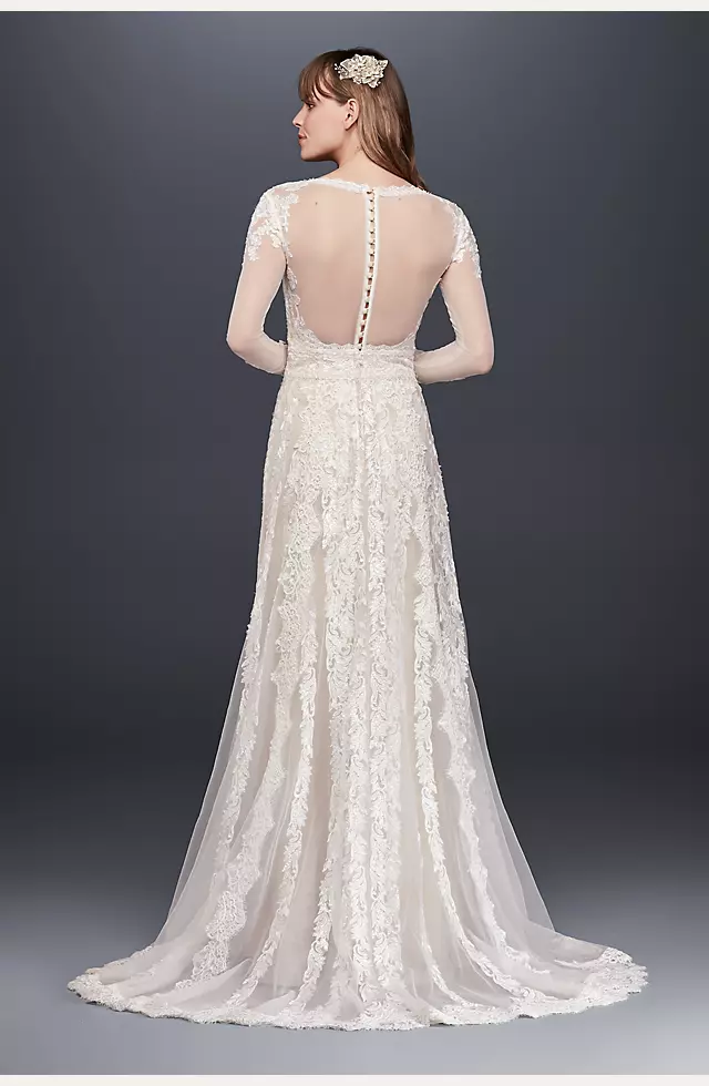 Melissa Sweet  Linear Lace Wedding Dress Image 2