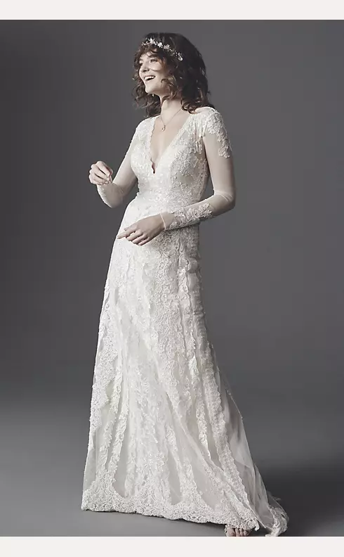 Melissa Sweet  Linear Lace Wedding Dress Image 4