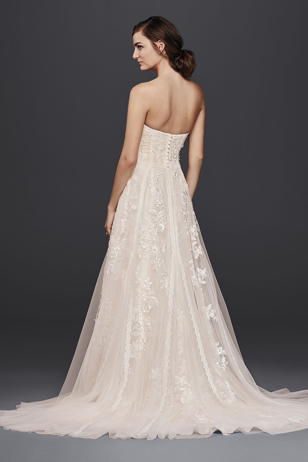 As-Is Petite Lace A-Line Wedding Dress Image 2