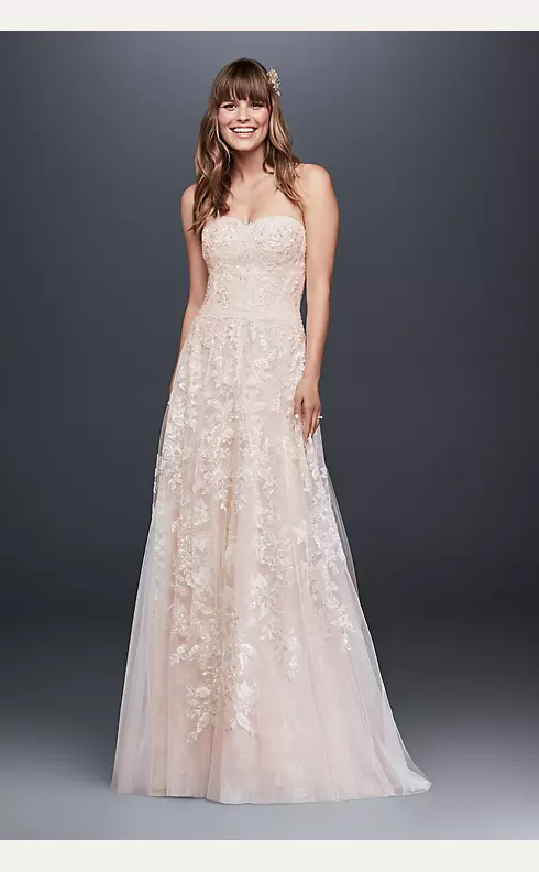 Fully Scalloped Lace Sweetheart A-line Bridal Gown