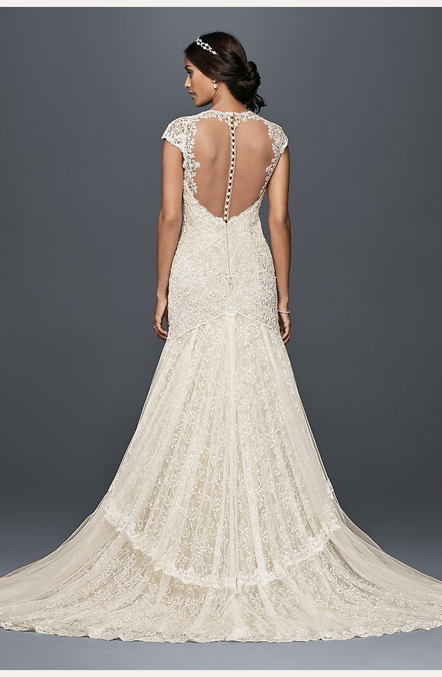 Tiered Lace Mermaid Wedding Dress with Beading | David's Bridal