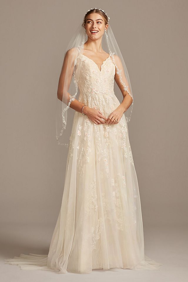 a-line wedding dress with double straps 
