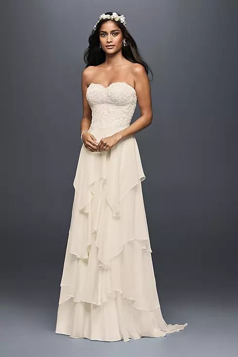 As-Is Tiered Chiffon A-Line Wedding Dress Image 1