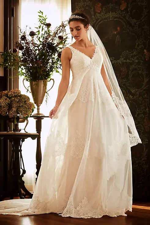 As Is Banded Eyelash Lace Layered Wedding Dress Image 4