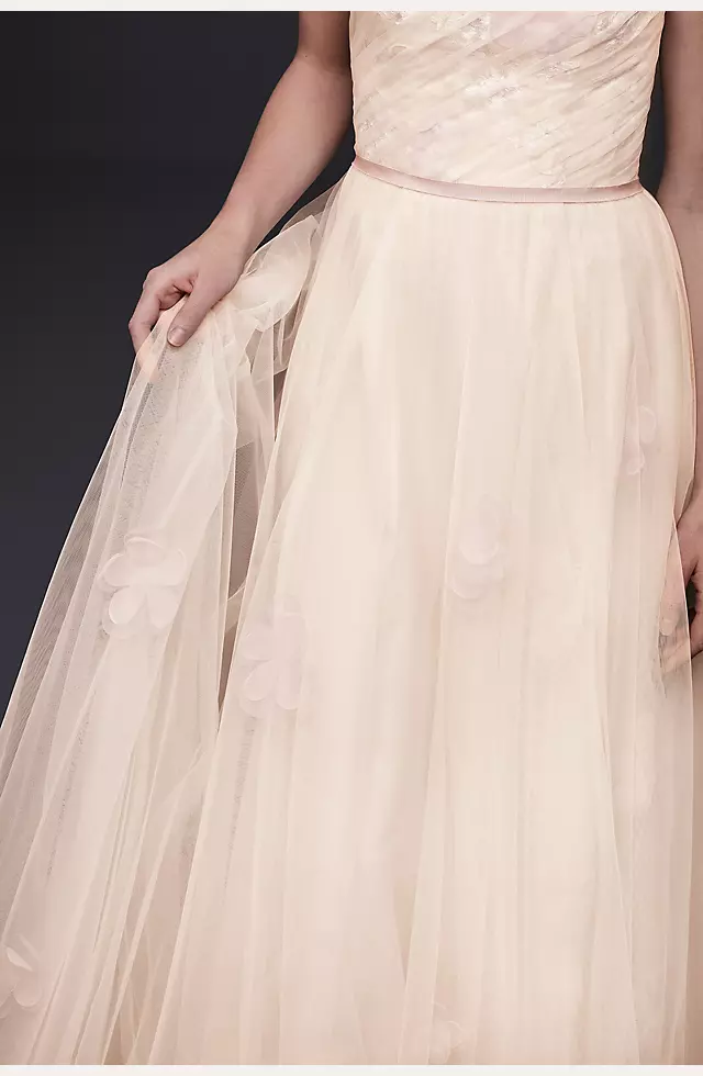 Pressed Flower Tulle A-Line Wedding Dress Image 3