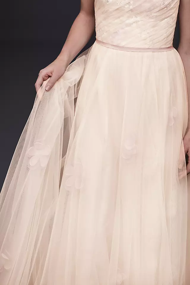 Pressed Flower Tulle A-Line Wedding Dress Image 3