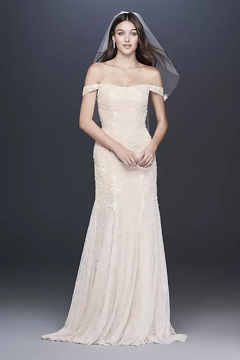 As Is Swag Sleeve Lace Petite Wedding Dress Image 1
