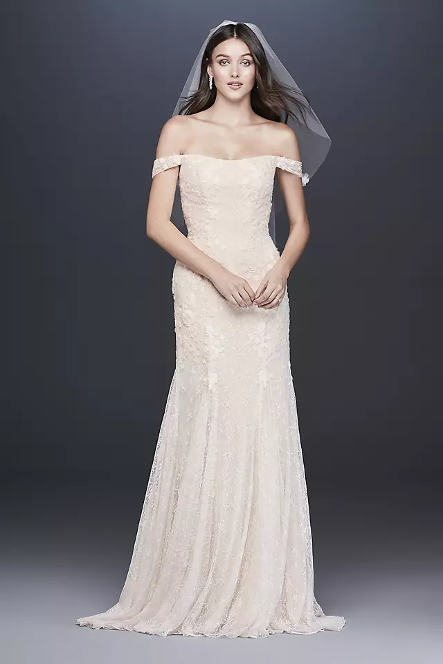 As Is Swag Sleeve Lace Petite Wedding Dress Image