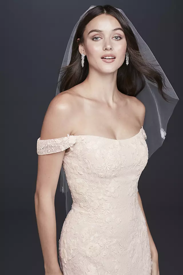 As Is Swag Sleeve Lace Petite Wedding Dress Image 3