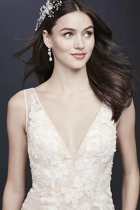 As-Is Plunging Lace Wedding Gown Image 3