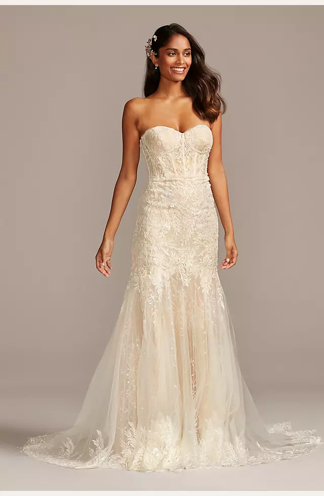 As Is Embellished Lace Corset Wedding Dress