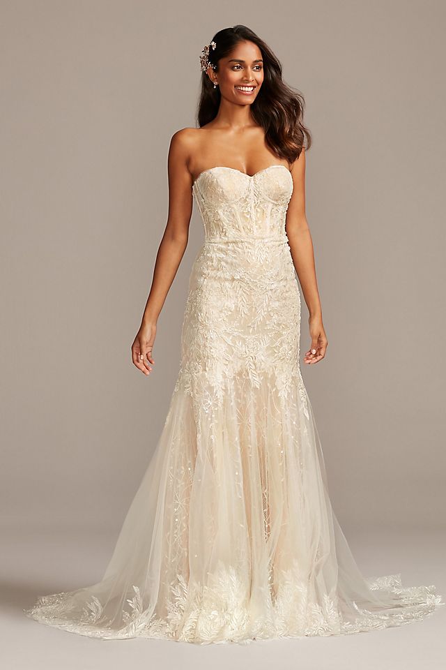 As Is Embellished Lace Corset Wedding Dress Image 1