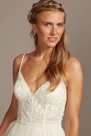 Corset Chiffon Dress From David s Bridal