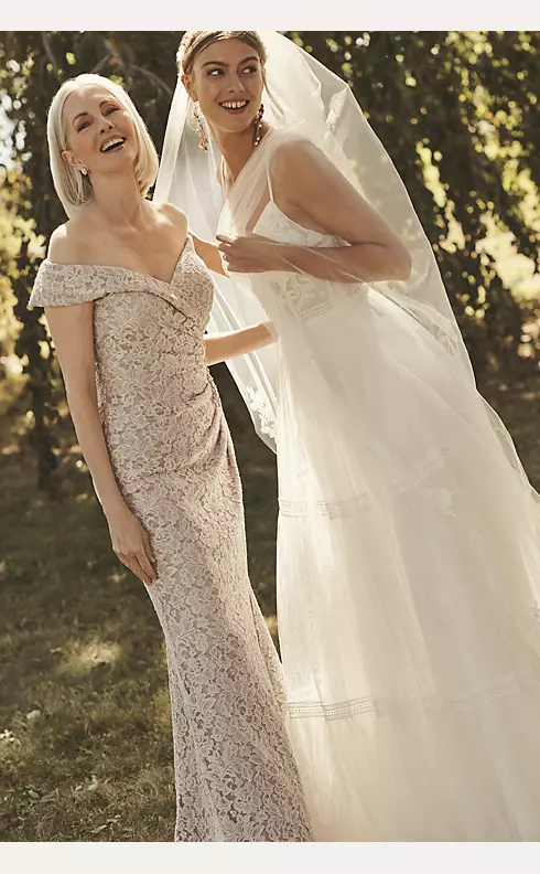 Corset Bodice Tiered Chiffon A-Line Wedding Dress Image 8