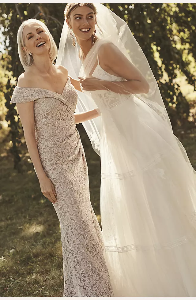 Corset Bodice Tiered Chiffon A-Line Wedding Dress Image 8