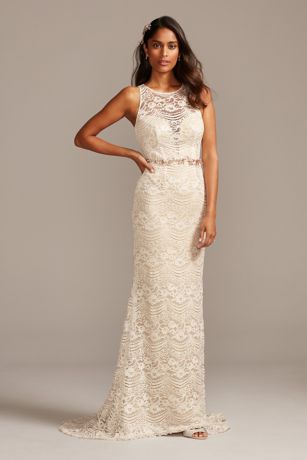 gold beach wedding dress