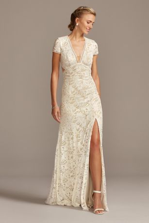 white lace empire waist dress