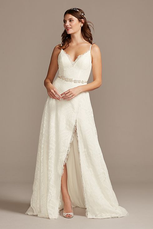 As Is Leaf Pattern Lace A-Line Wedding Dress Image 7