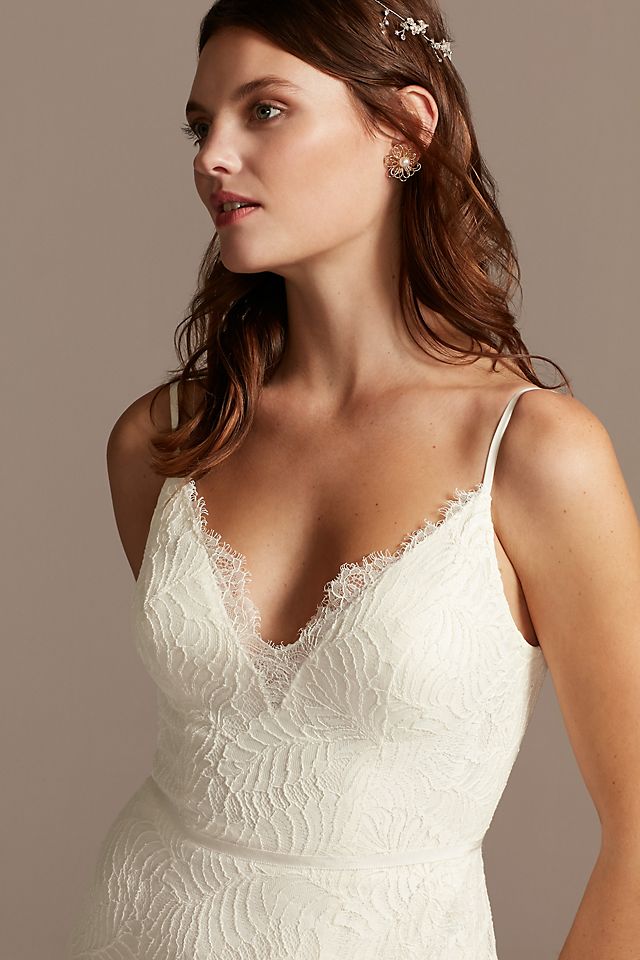 As Is Leaf Pattern Lace A-Line Wedding Dress Image 7