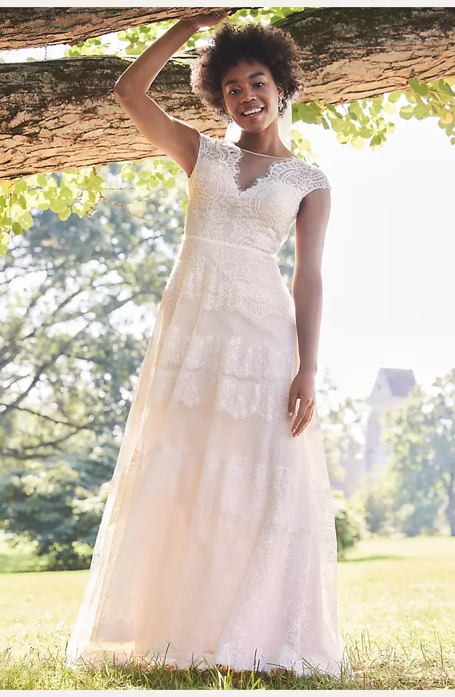 A-line Wedding Dress 602, Short Sleeves Wedding Dress, Bridal Gown