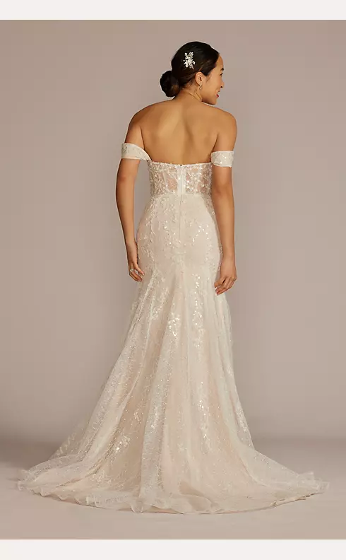 Detachable Sleeve Lace Mermaid Wedding Dress Image 4