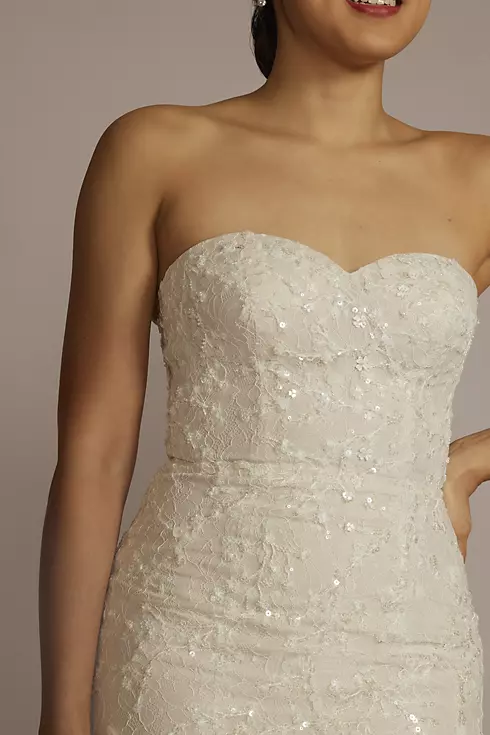 Detachable Sleeve Lace Mermaid Wedding Dress Image 6