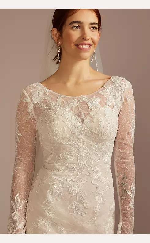 Lace Long Sleeve Sheath Wedding Dress