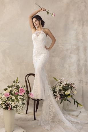 Golden Halter Neck Mermaid Midi Wedding Guest Dress