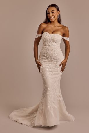 Sheath Wedding Dress with Removable Sleeves | David's Bridal