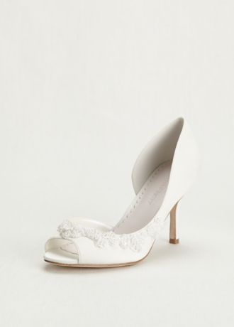 Half Dorsay Peep Toe Heel | David's Bridal, image size:1080x1507