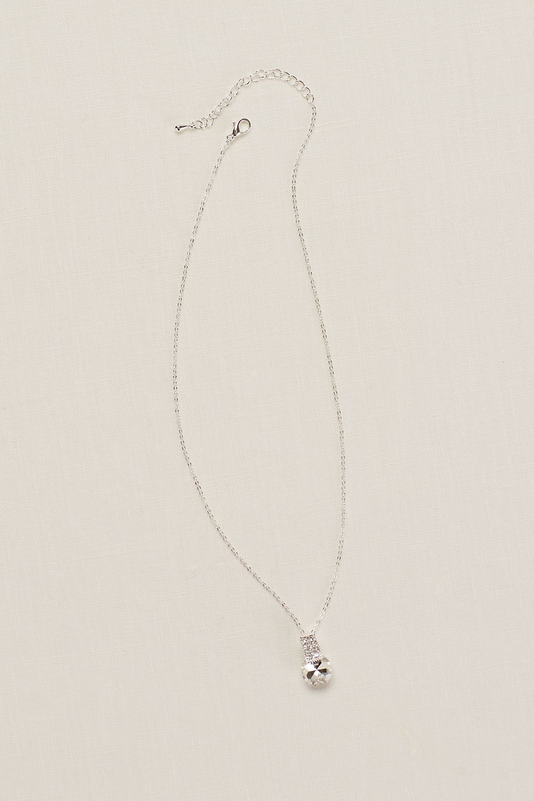 Solitaire and Pave Emblem Pendant Necklace Image 3