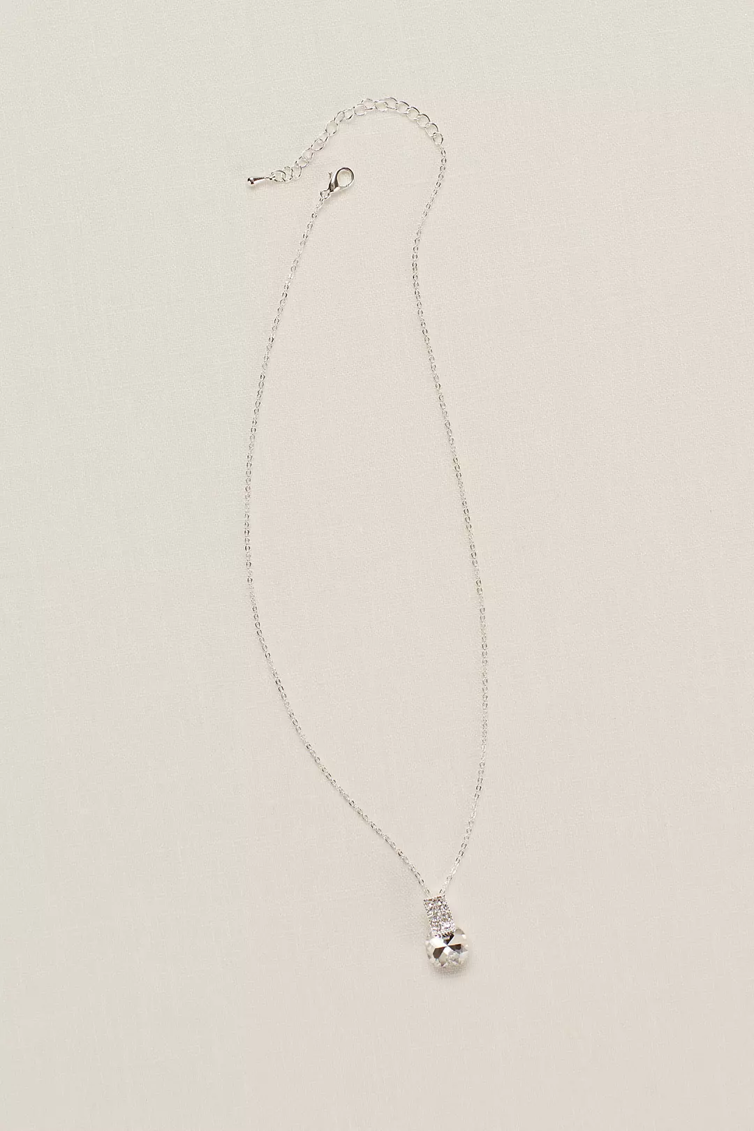 Solitaire and Pave Emblem Pendant Necklace Image
