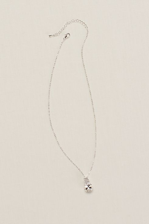 Solitaire and Pave Emblem Pendant Necklace Image