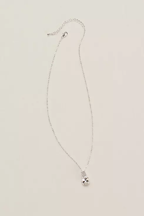 Solitaire and Pave Emblem Pendant Necklace Image 1