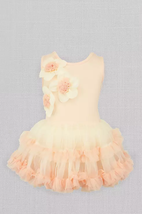 3D Floral Ruffled Petticoat Flower Girl Dress Image 1