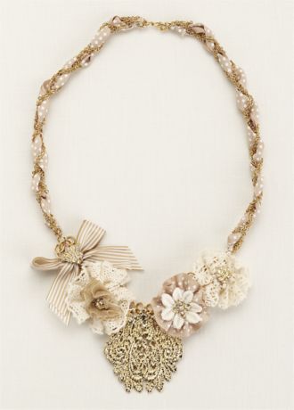 Fabric flower necklace discount