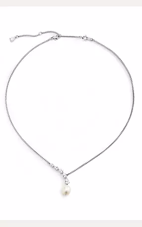 Cubic Zirconia and Freshwater Pearl Necklace Image 2